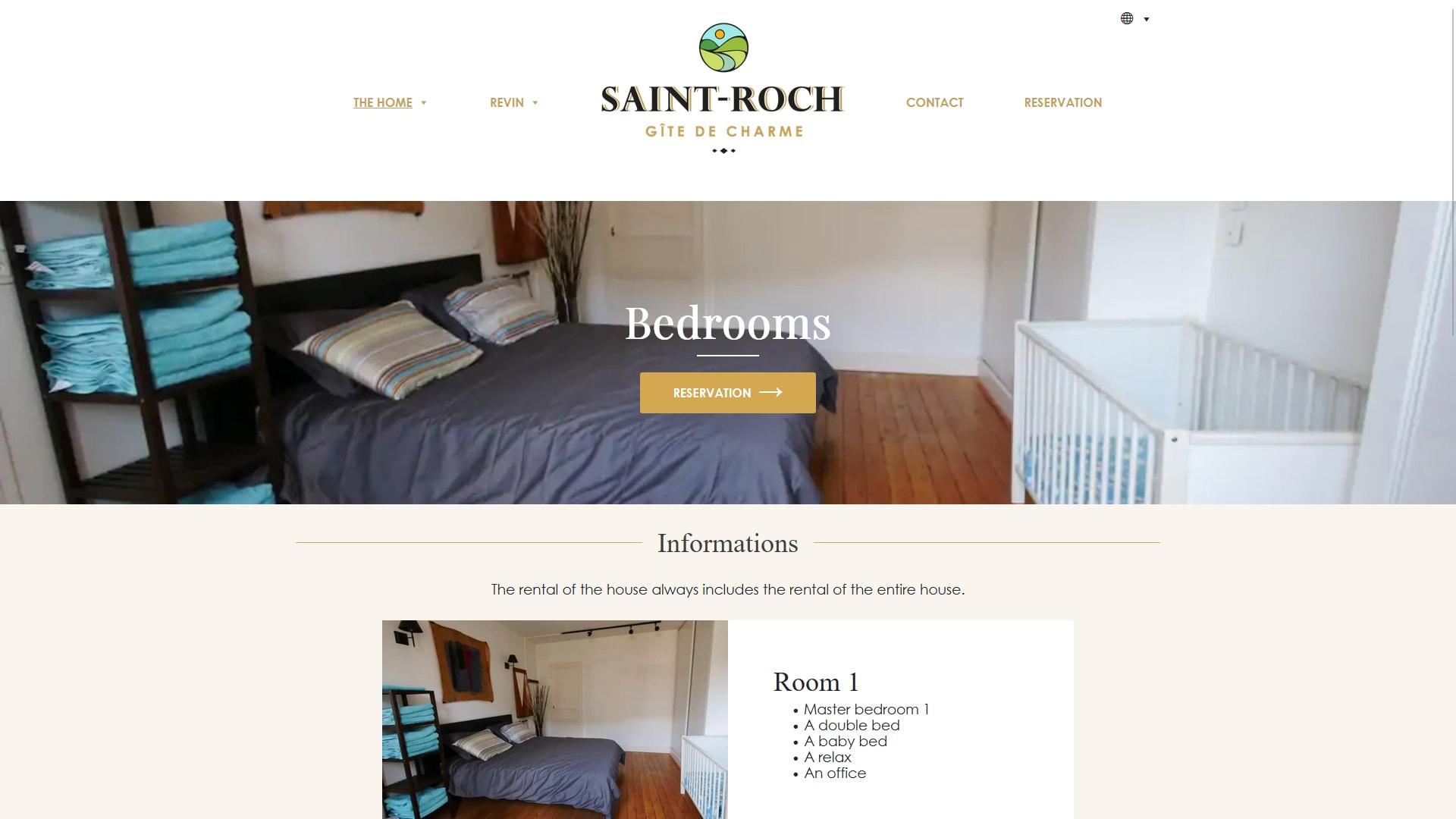 Gîte Saint-Roch reservation website