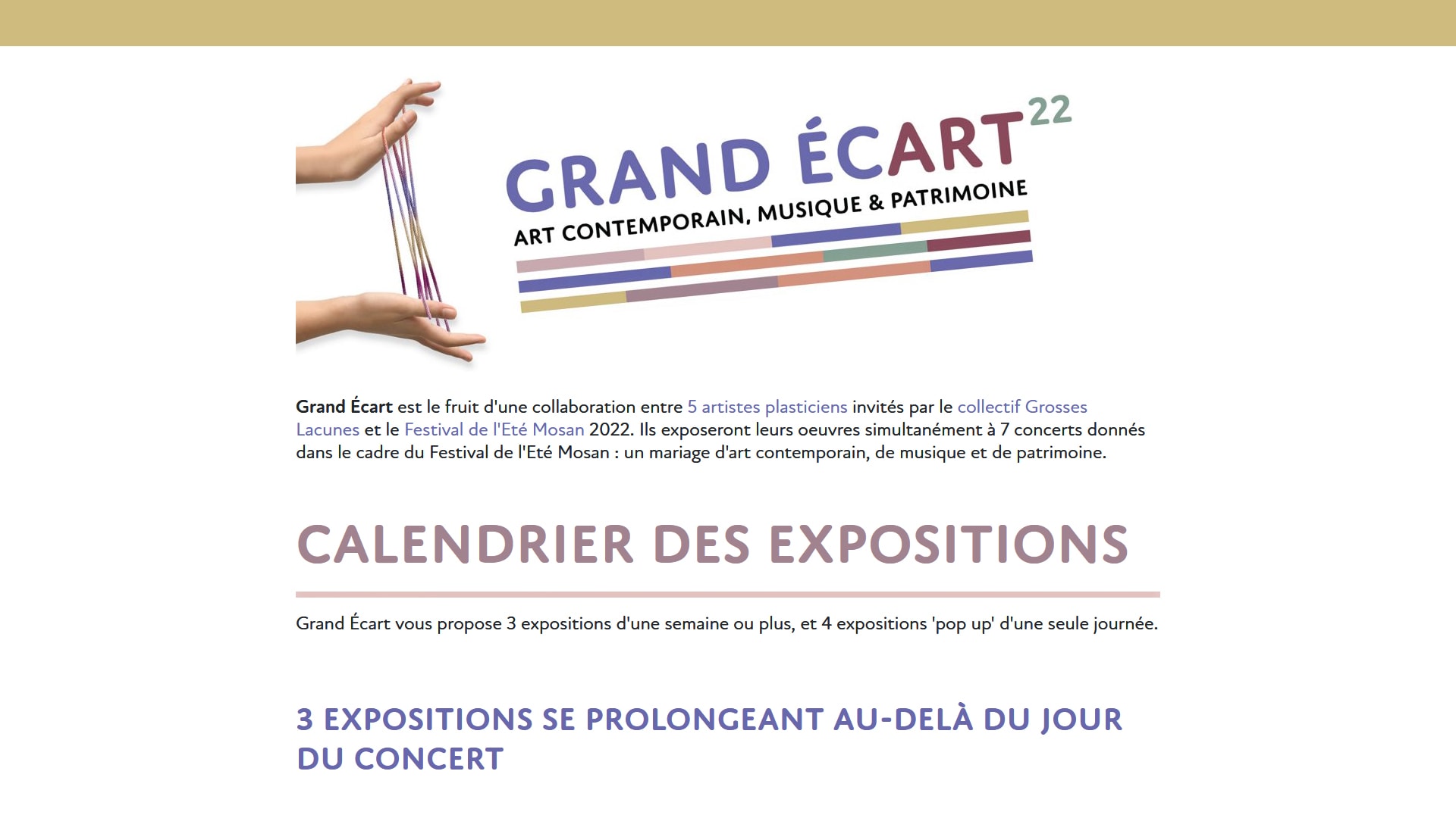 Grand Ecart 22 Festival website
